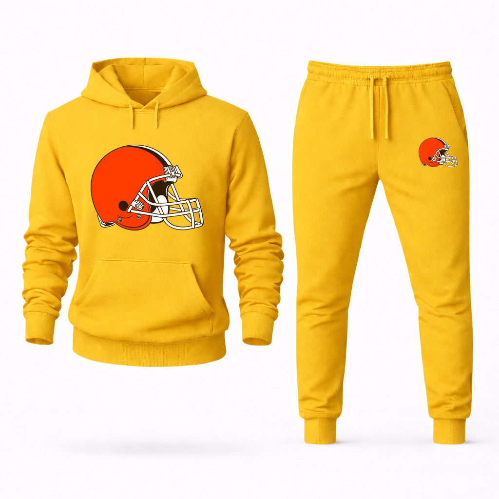 Cleveland Browns Hoodie and Joggers Set - Yellow