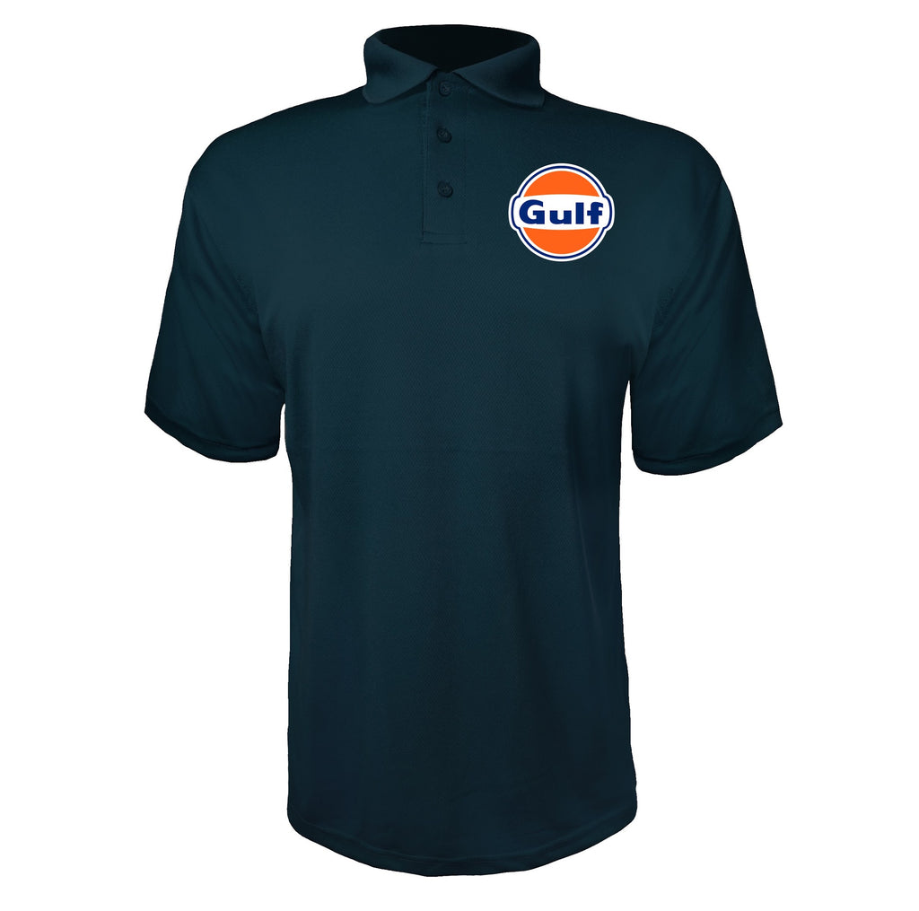 Gulf Oil men's polyester polo in Navy