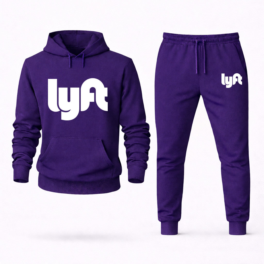 Lyft White Hoodie and Joggers Set - Purple