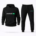 Android White Hoodie and Joggers Set - Black