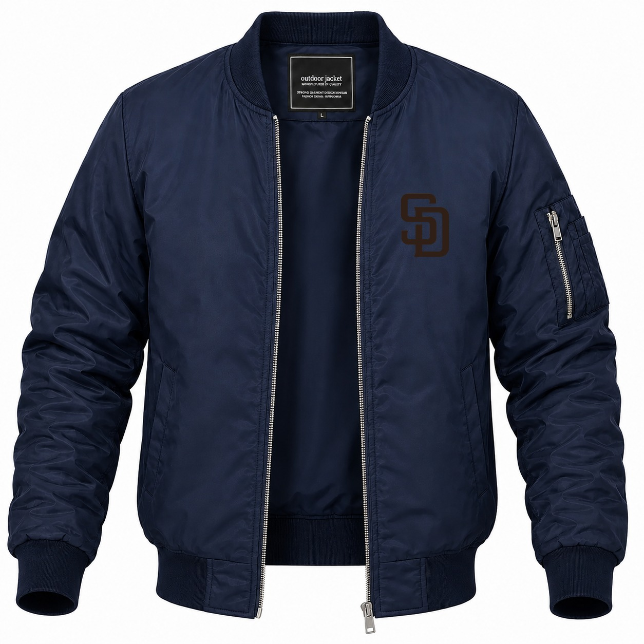 Men's San Diego Padres Lightweight Bomber Jacket - Navy