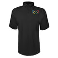 Olympic Ring BK Black polyester polo