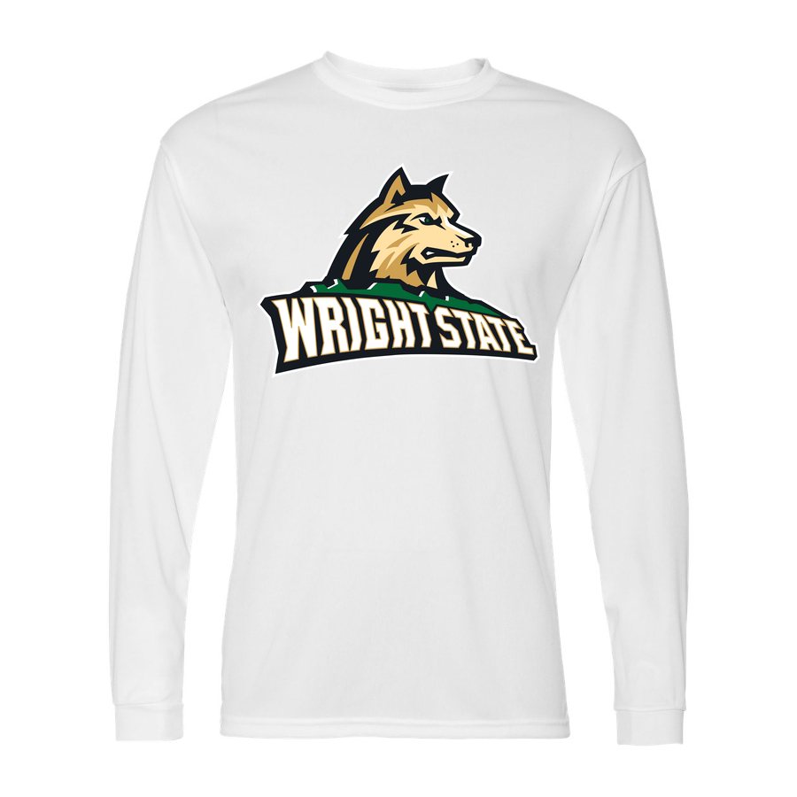 Men's Wright State Raiders Polyester Long Sleeve T-Shirt - White