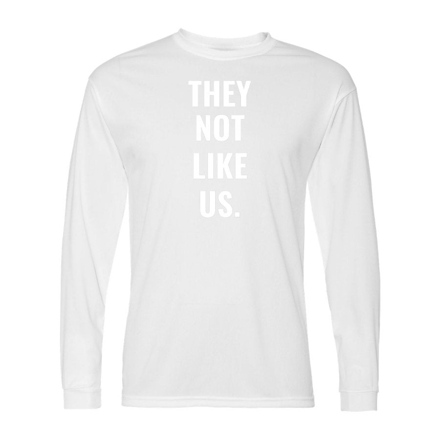 Men's They Not Like Us Polyester Long Sleeve T-Shirt - White