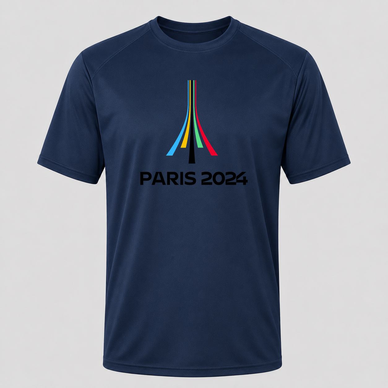Men's Paris 2024 Olympics Black Performance T-Shirt - Navy