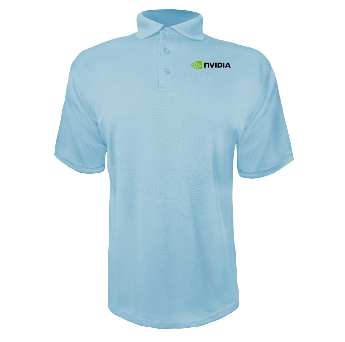 NVIDIA men's polyester polo in Sky Blue
