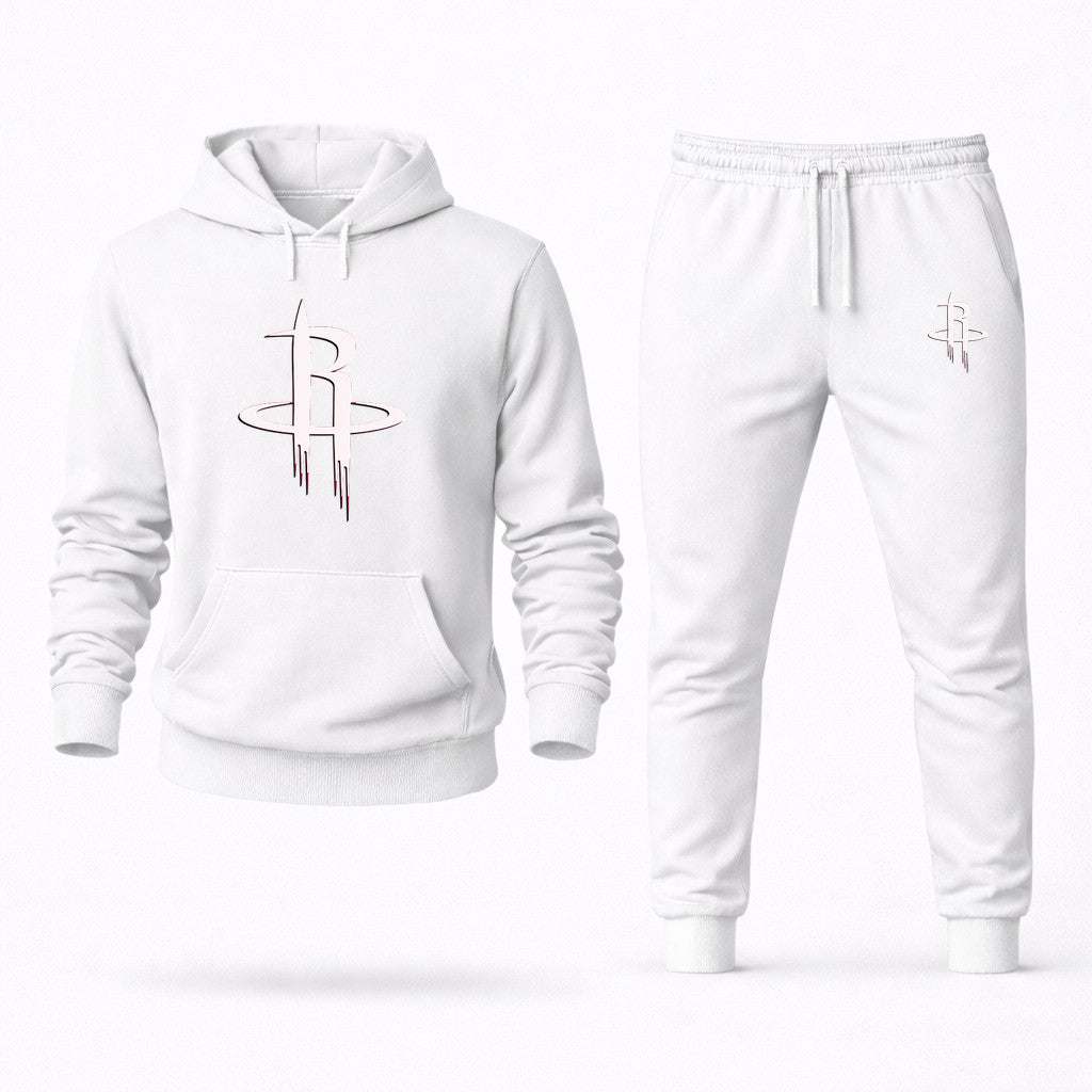 Houston Rockets Army Green Hoodie and Joggers Set - White