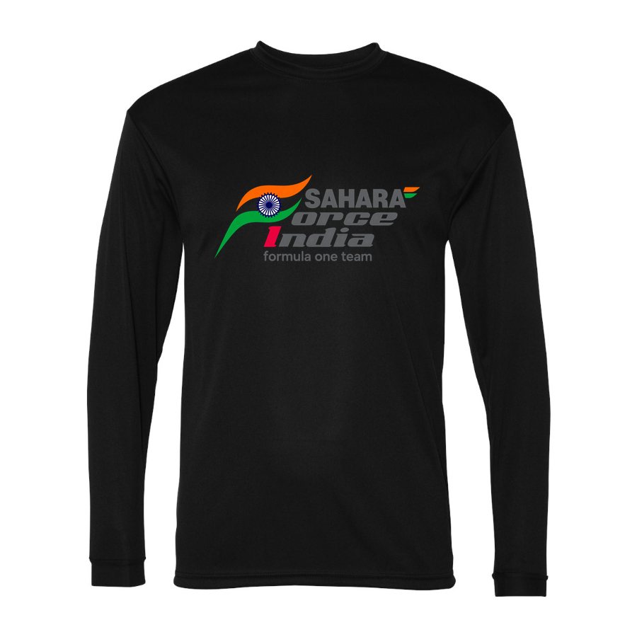 Men's Sahara Force India Formula One Team Polyester Long Sleeve T-Shirt - Black