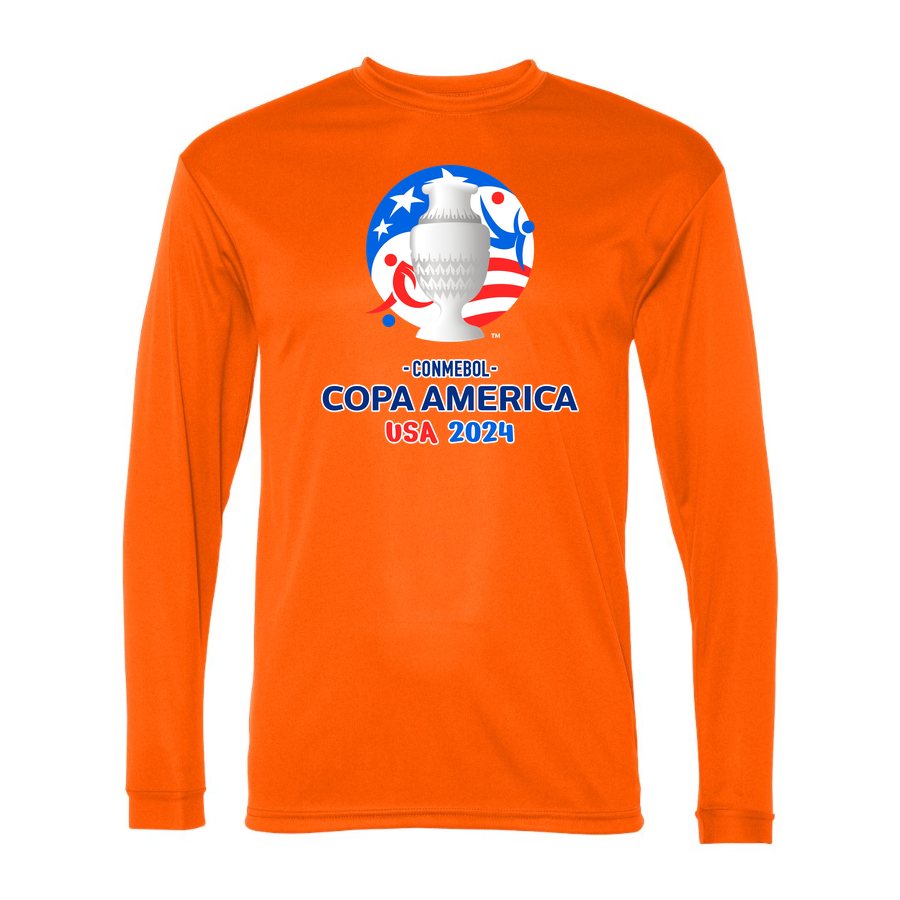 Men's Copa America 2024 Polyester Long Sleeve T-Shirt - Safety Orange