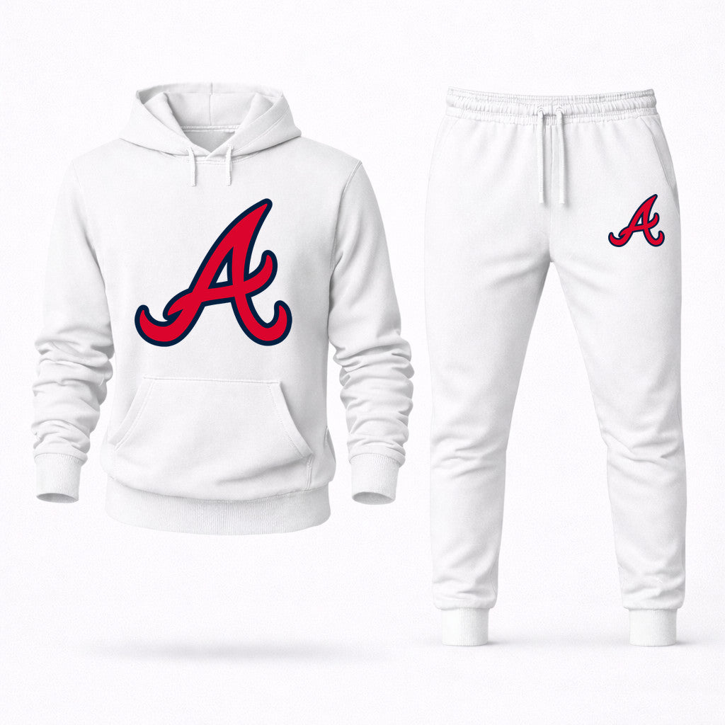 Atlanta Braves Hoodie and Joggers Set - White