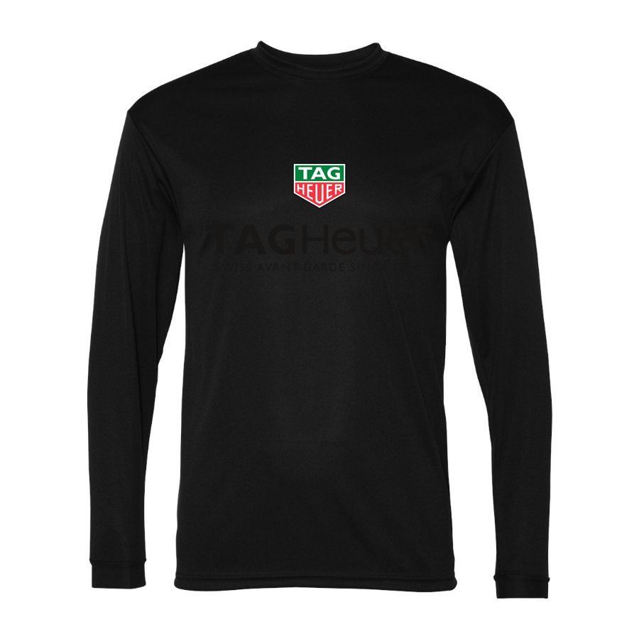 Men's TAG Heuer Polyester Long Sleeve T-Shirt - Black