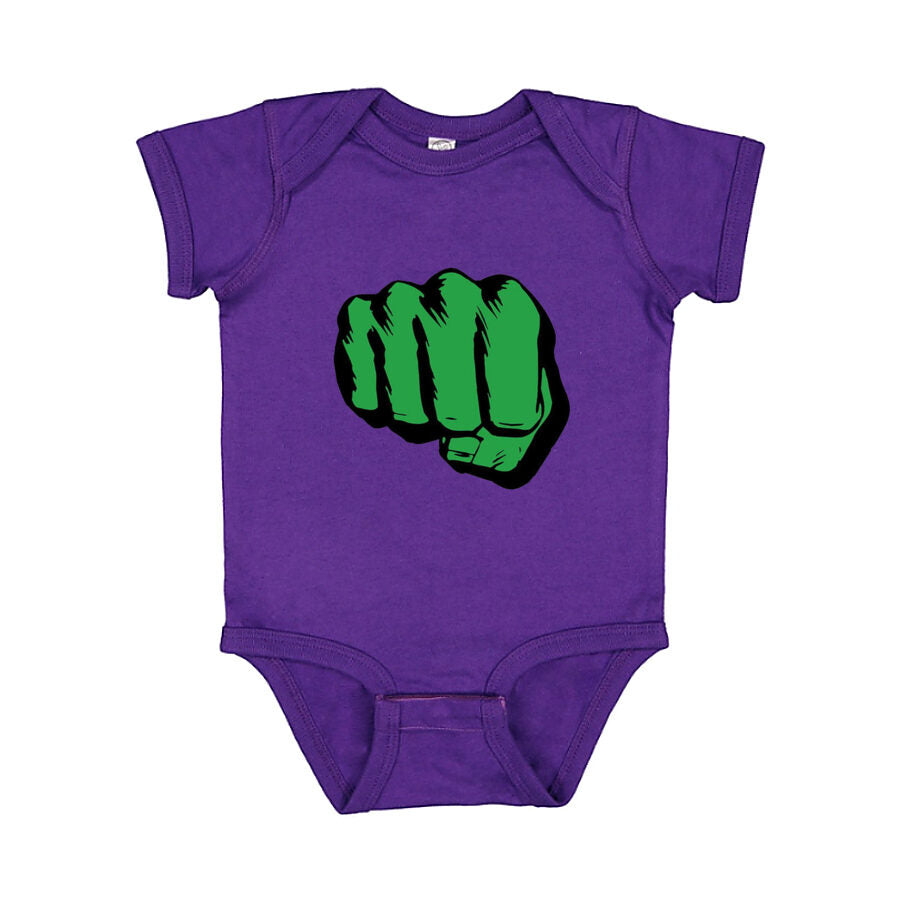 Hulk Punch Baby Romper Onesie - Purple