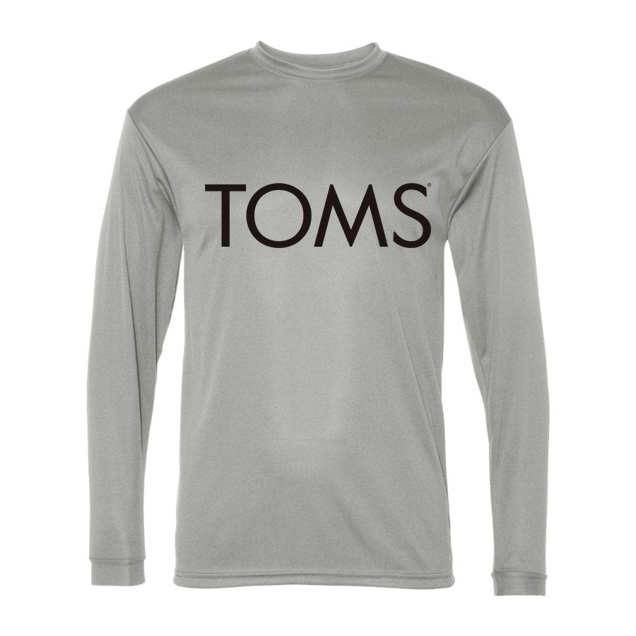 Men's Toms Polyester Long Sleeve T-Shirt - Silver