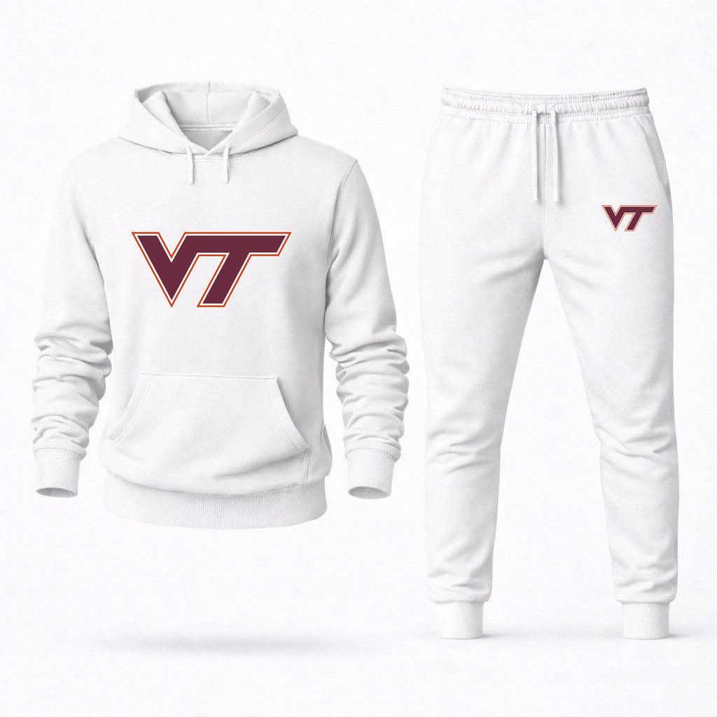 Virginia Tech Hokies Hoodie and Joggers Set - White