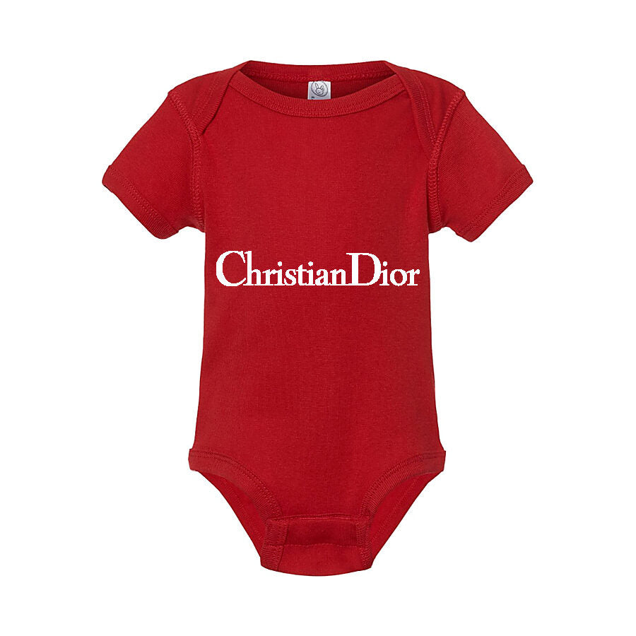 Dior White Logo Baby Romper Onesie - Red