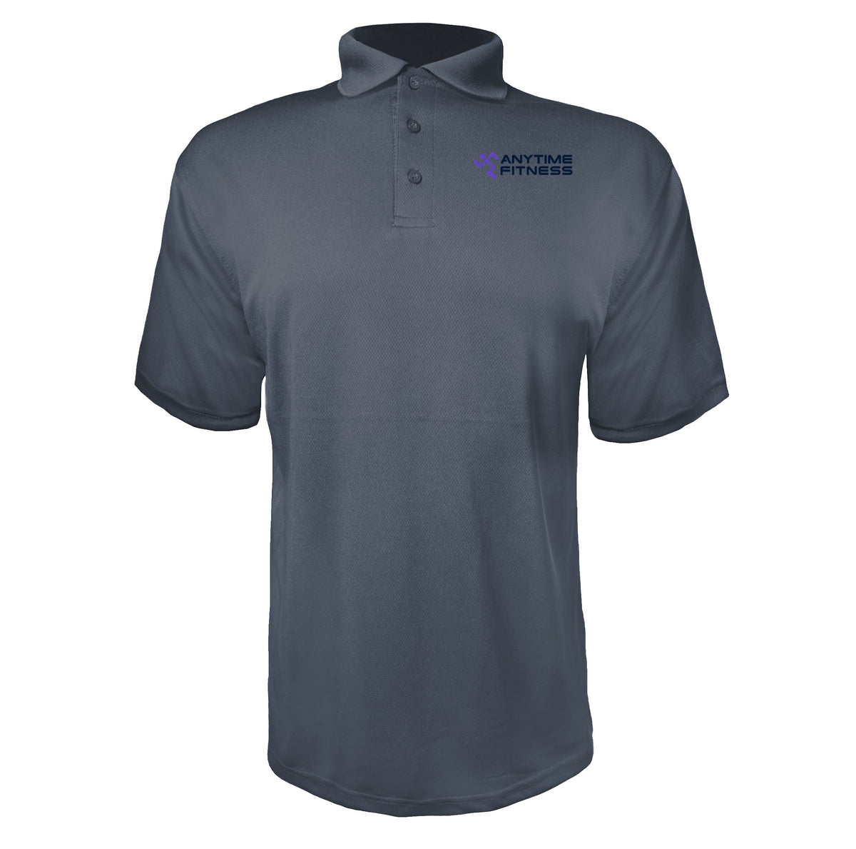 Anytime Fitness men's polyester polo in Charcoal