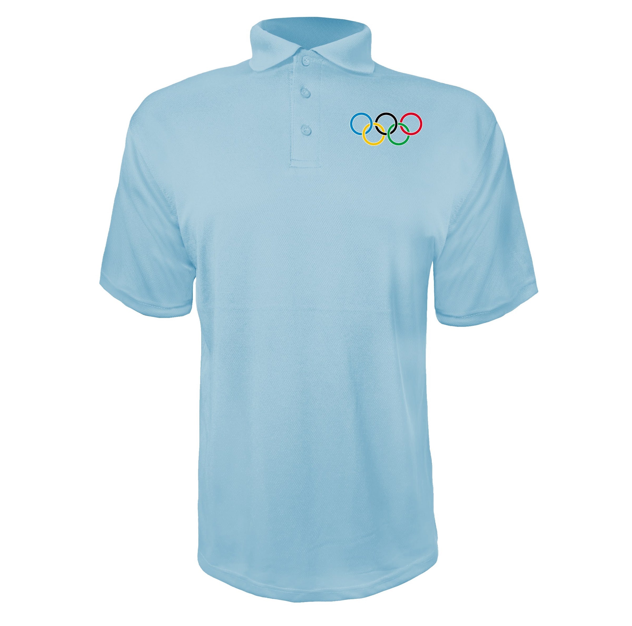 Olympic Ring BK Sky Blue polyester polo