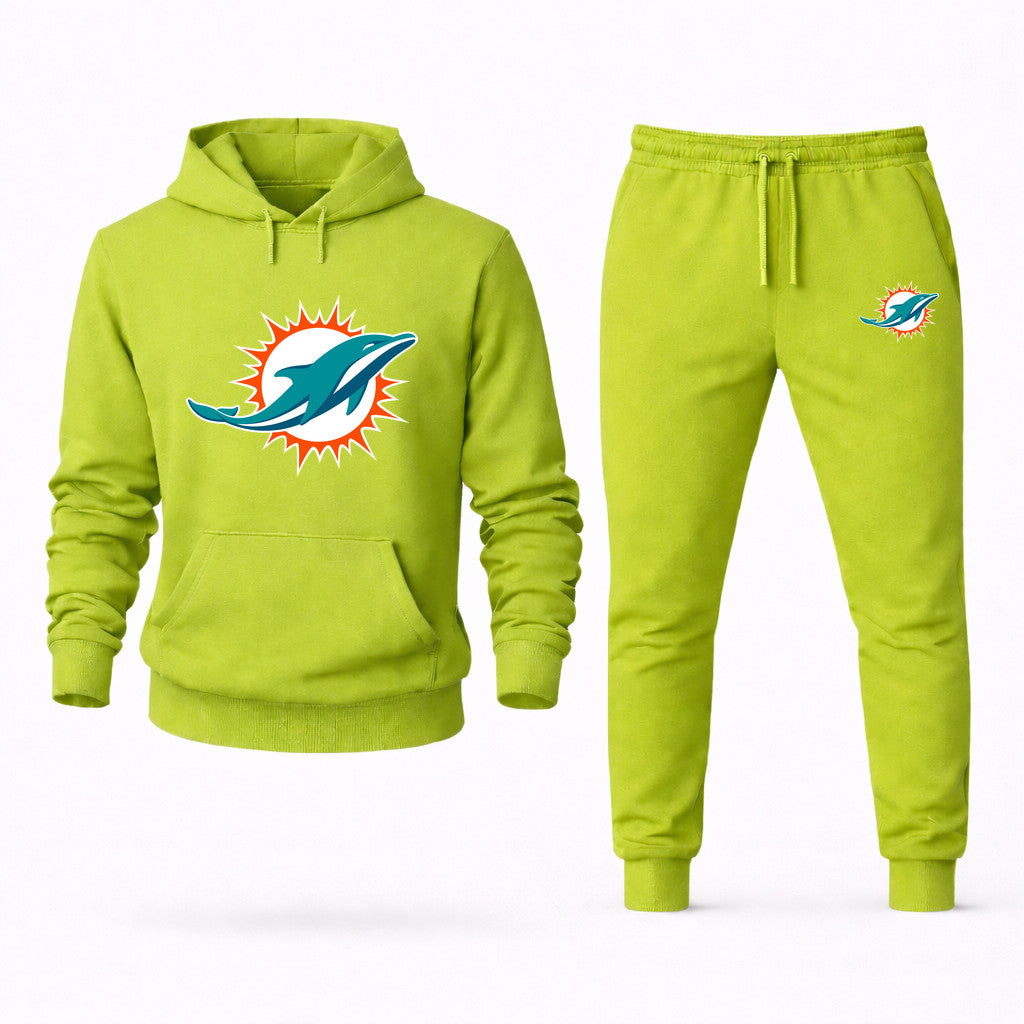 Miami Dolphins Hoodie and Joggers Set - Lime Green