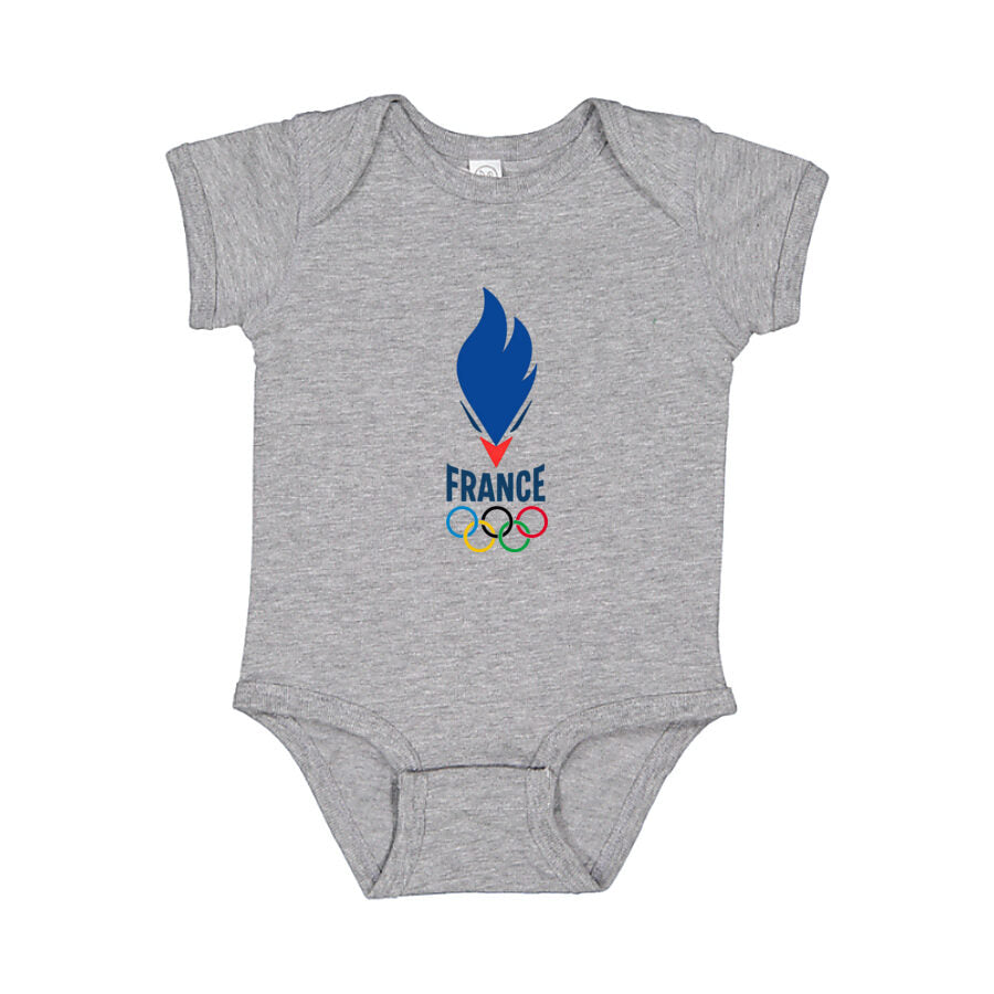 France 2024 Logo Baby Romper Onesie - Gray