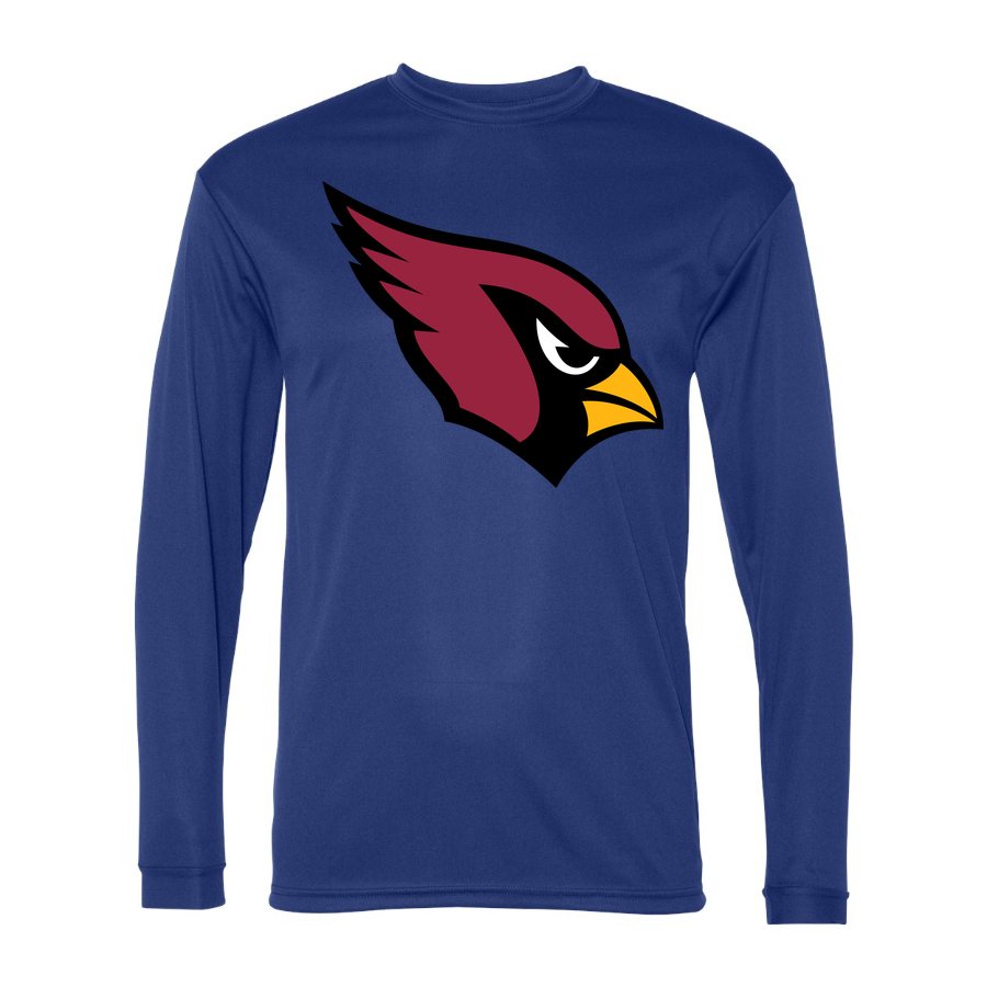 Men's Arizona Cardinals Polyester Long Sleeve T-Shirt - Royal Blue