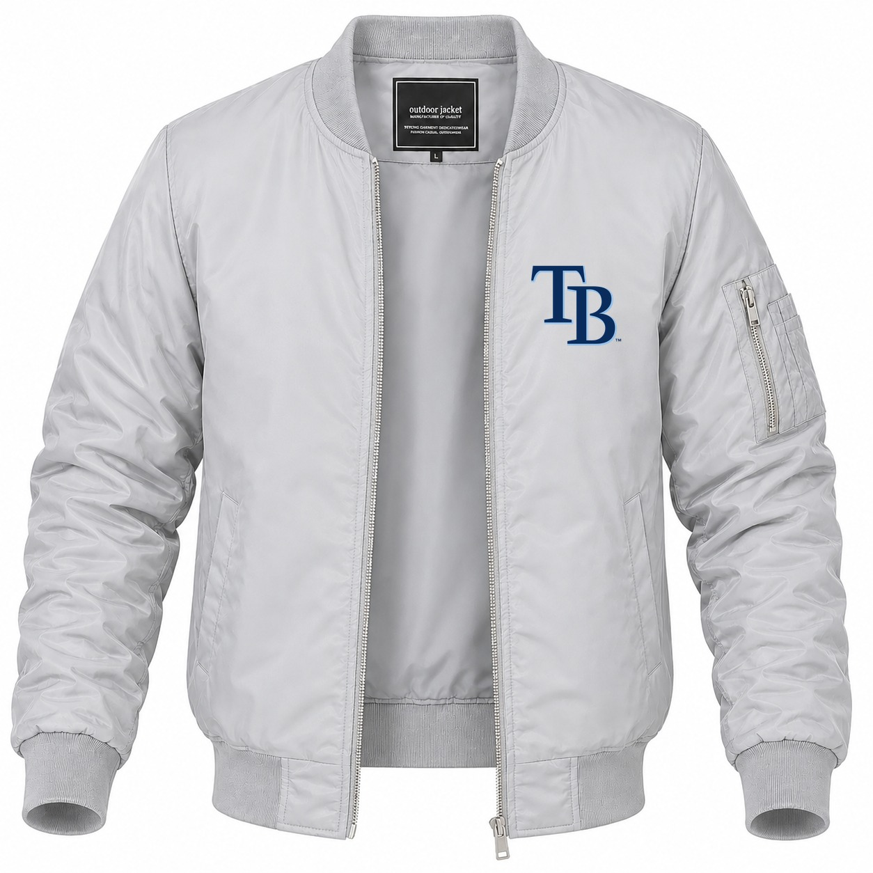 Men's Tampa Bay Rays Lightweight Bomber Jacket - Gray
