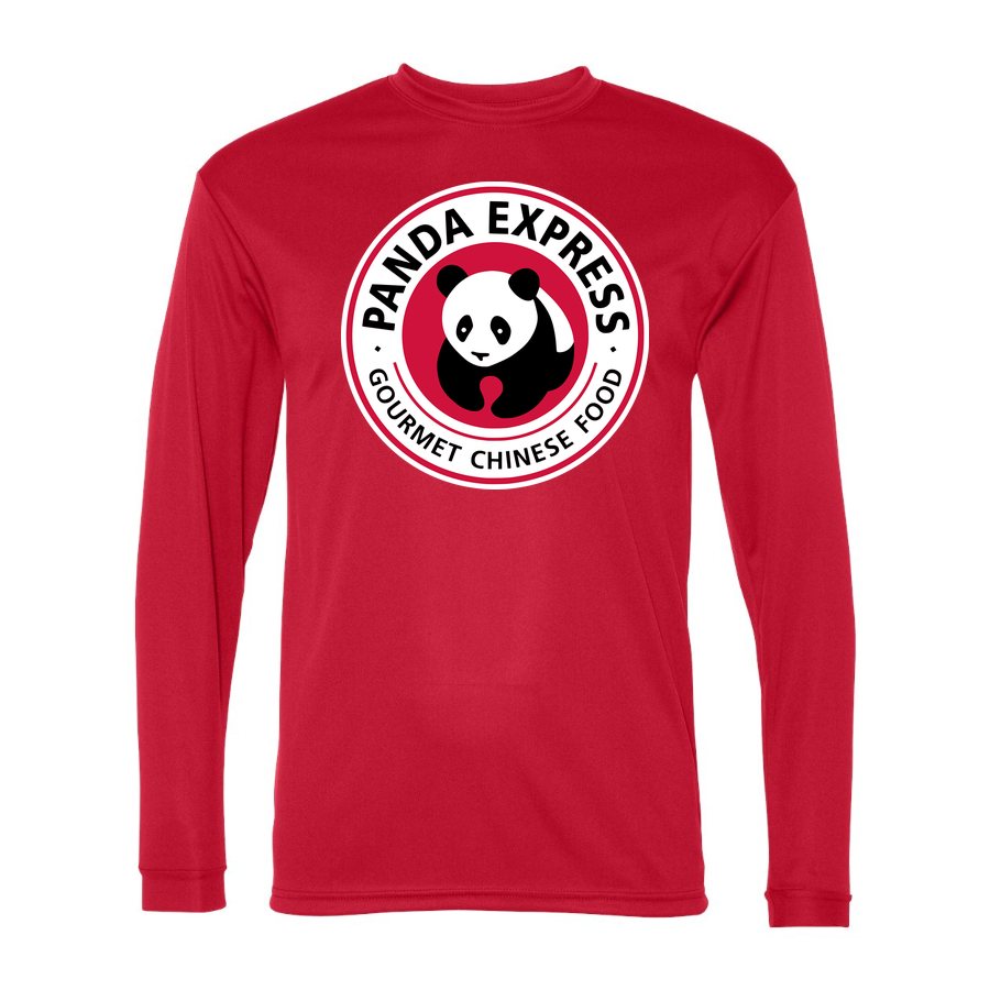 Men's Panda Express Polyester Long Sleeve T-Shirt - Red