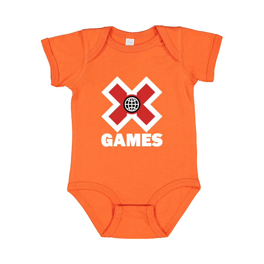 X Games White Logo Baby Romper Onesie - Orange