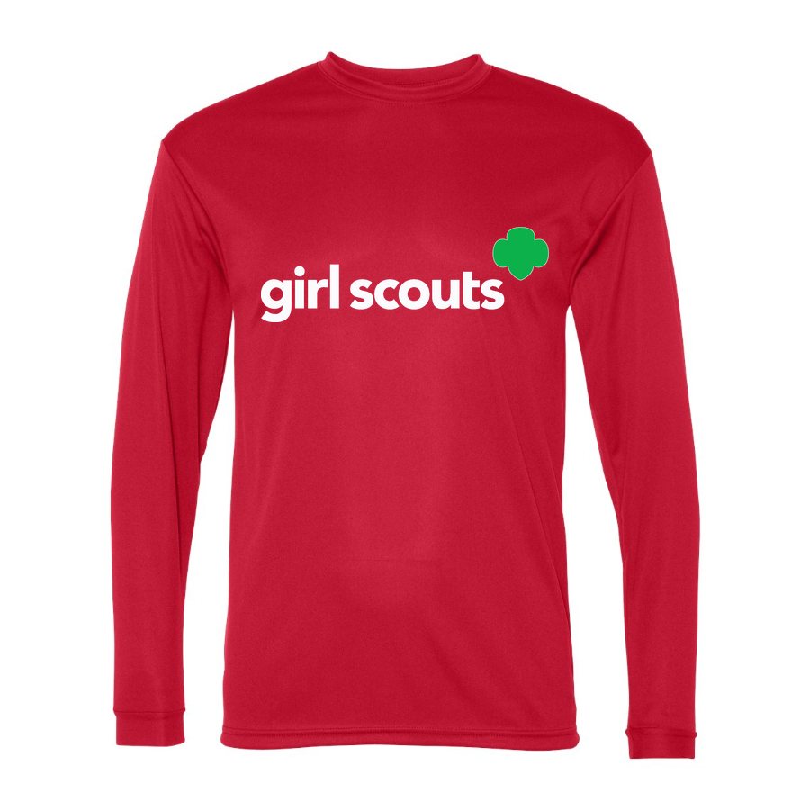Men's Girl Scouts White Logo Polyester Long Sleeve T-Shirt - Red