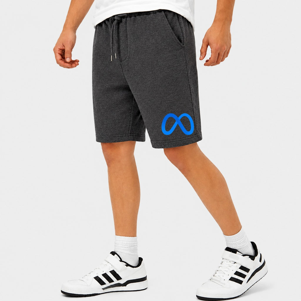 Men's Meta Logo Cotton Shorts - Charcoal