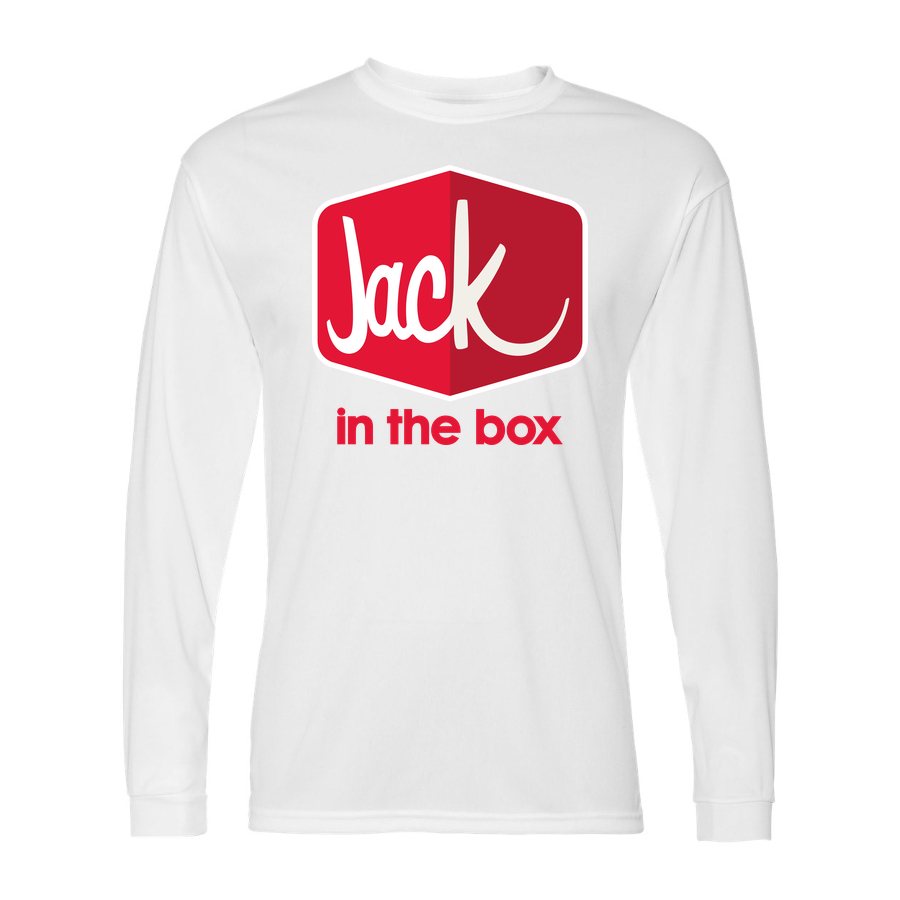 Men's Jack in the Box Polyester Long Sleeve T-Shirt - White