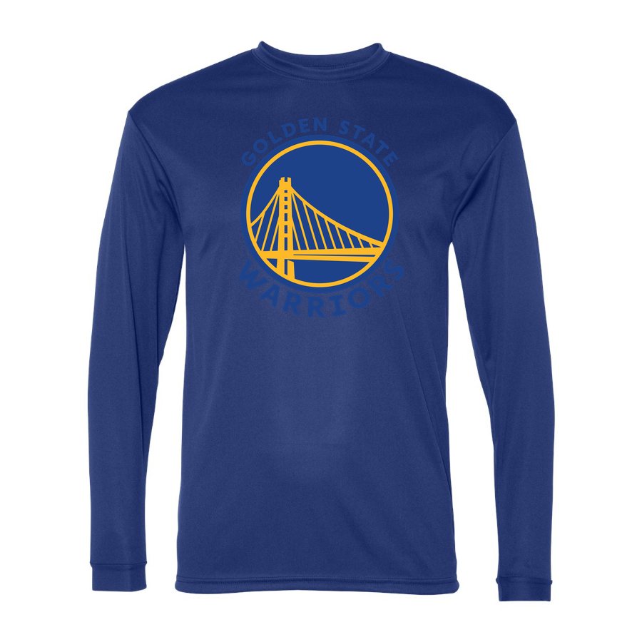 Men's Golden State Warriors Blue Logo Polyester Long Sleeve T-Shirt - Royal Blue