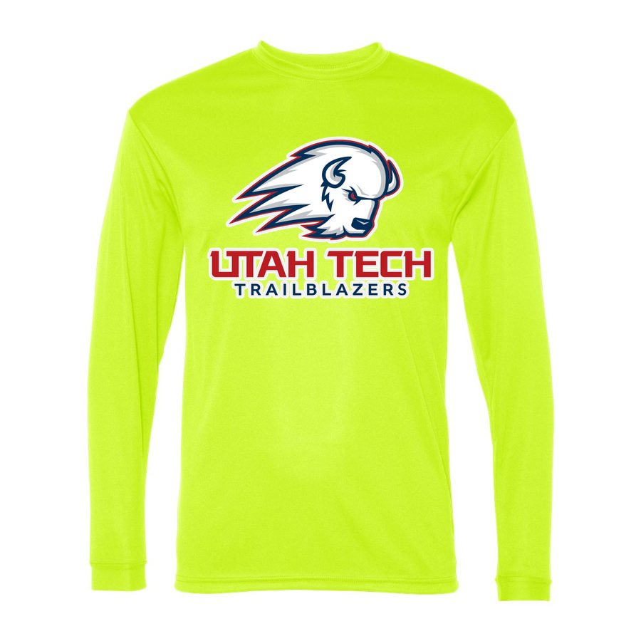 Men's Utah Tech Trailblazers Polyester Long Sleeve T-Shirt - Safety Yellow