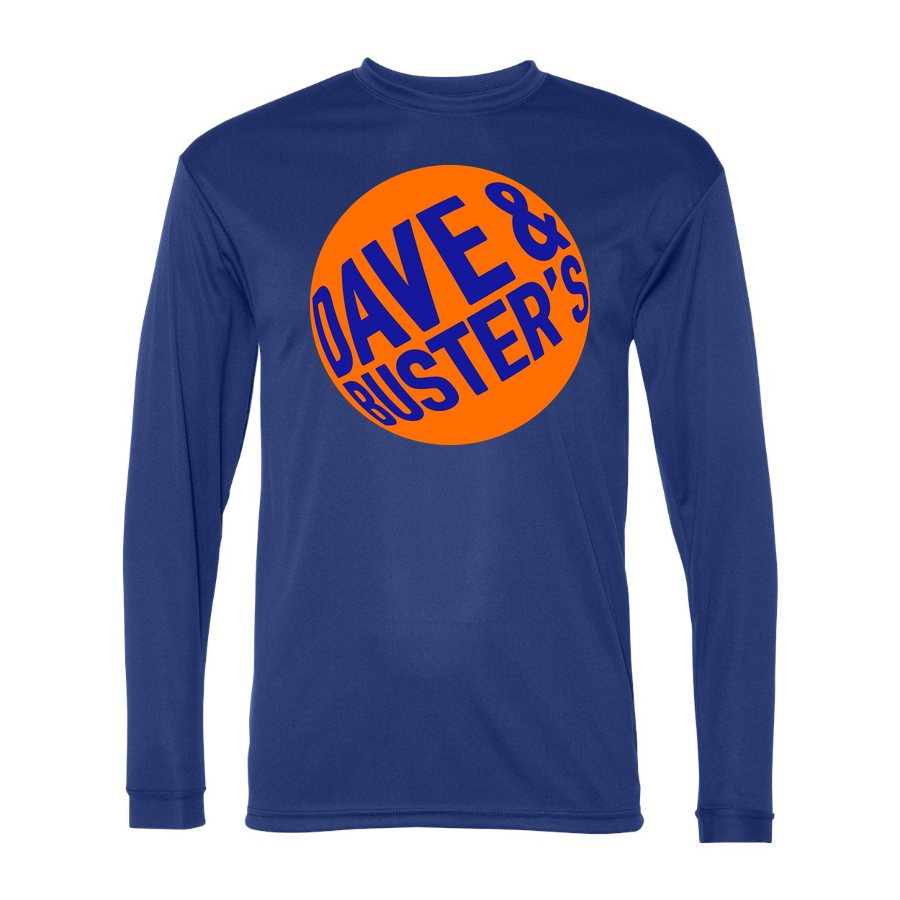 Men's Dave & Buster's Polyester Long Sleeve T-Shirt - Royal Blue