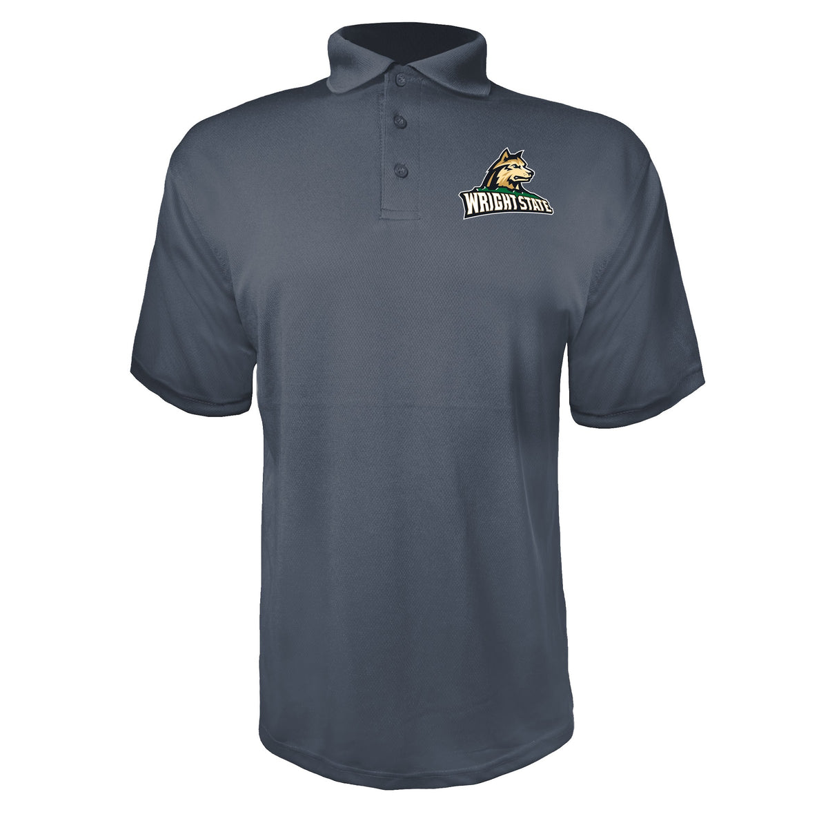 Wright State Raiders Charcoal polyester polo