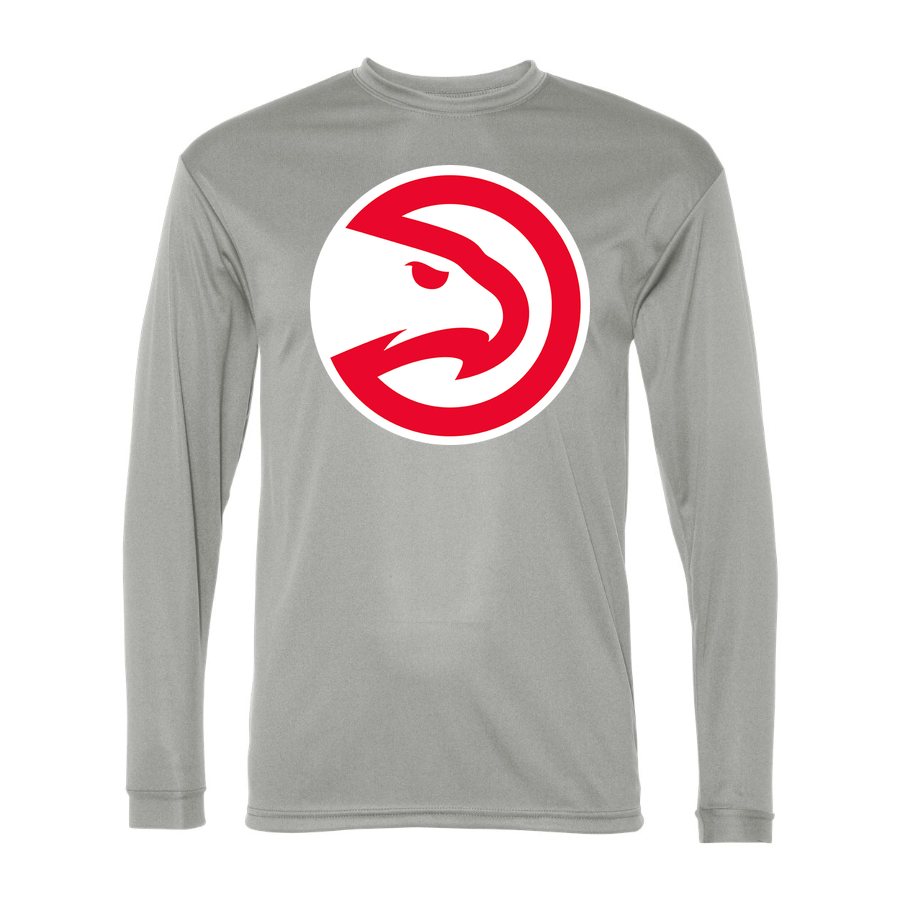 Men's Atlanta Hawks Polyester Long Sleeve T-Shirt - Silver