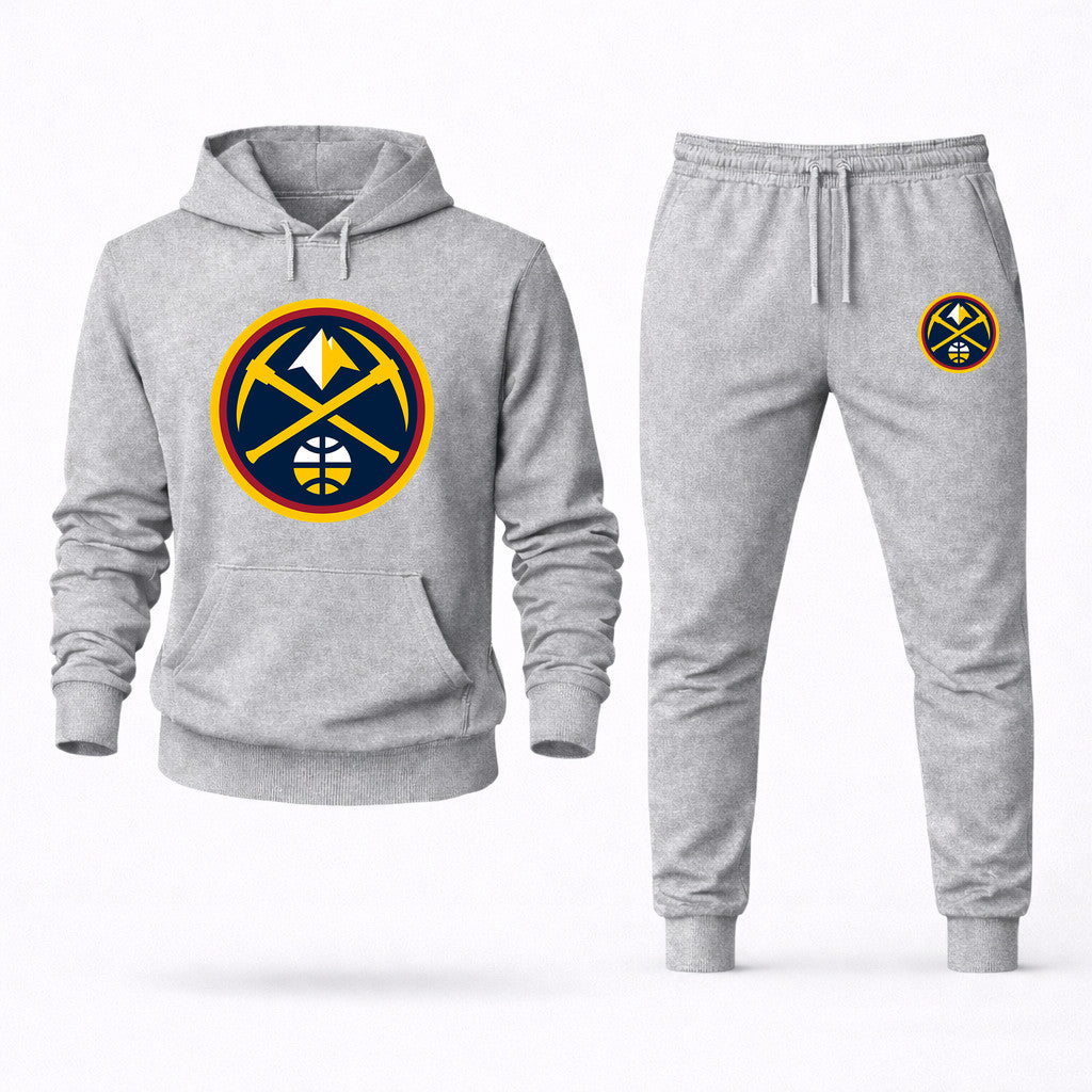Denver Nuggets Hoodie and Joggers Set - Grey