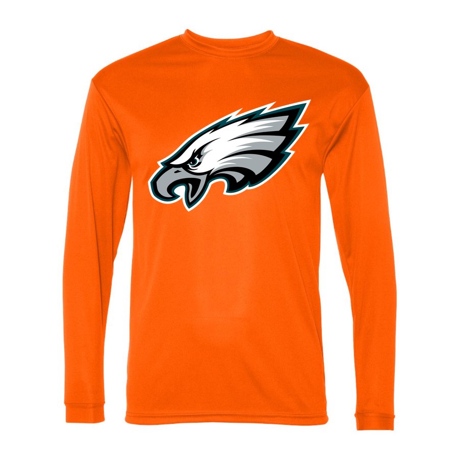 Men's Philadelphia Eagles Polyester Long Sleeve T-Shirt - Safety Orange