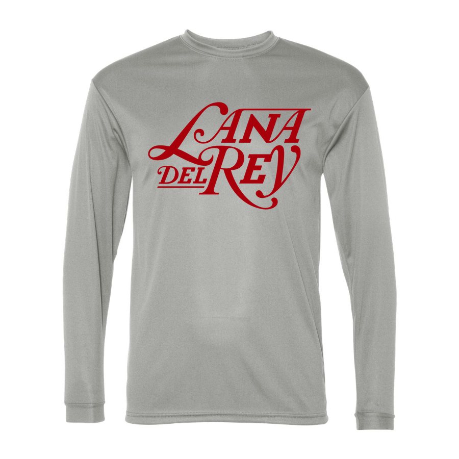 Men's Lana Del Rey Polyester Long Sleeve T-Shirt - Silver