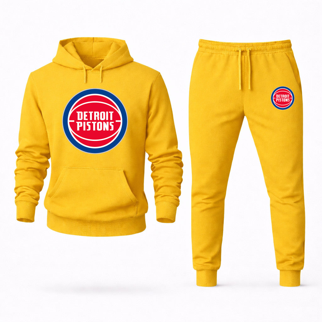 Detroit Pistons Hoodie and Joggers Set - Yellow