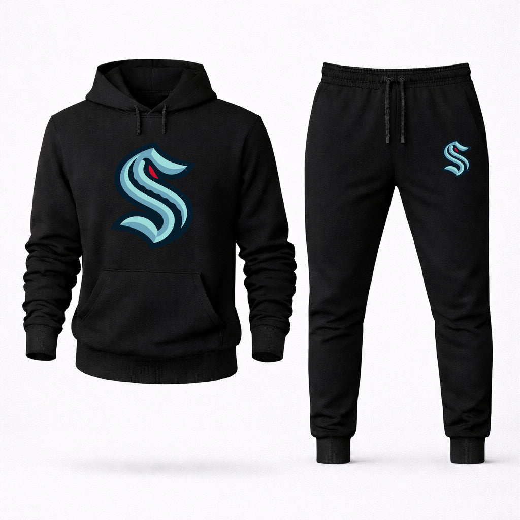 Seattle Kraken Hoodie and Joggers Set - Black