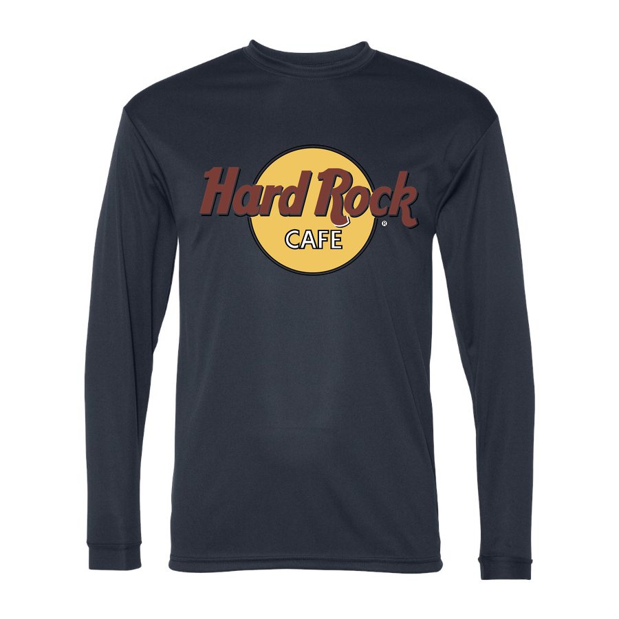 Men's Hard Rock Cafe Polyester Long Sleeve T-Shirt - Navy