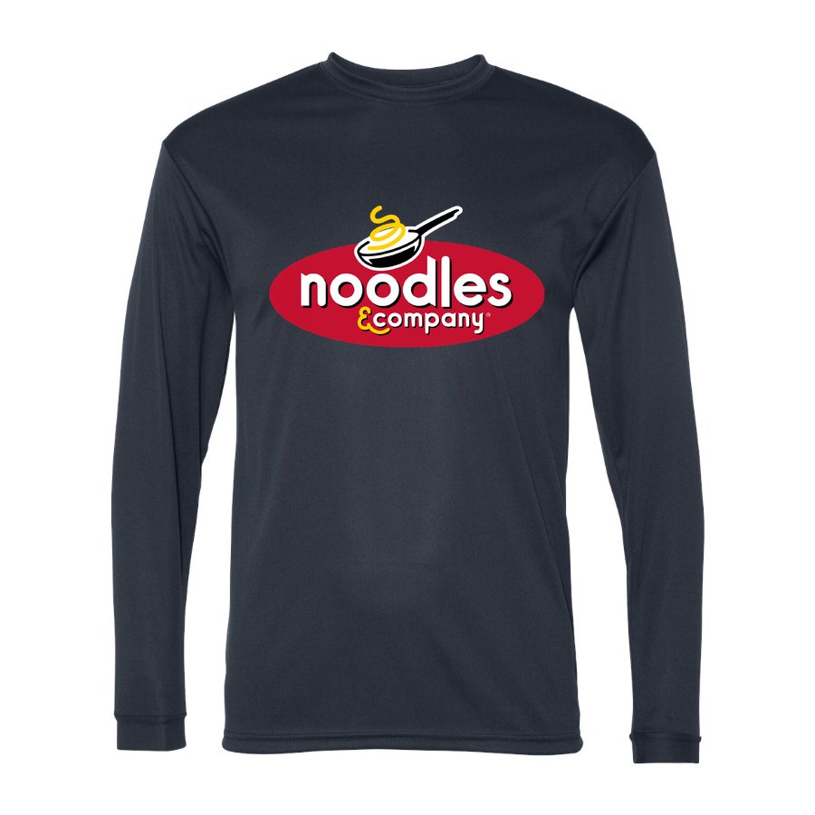 Men's Noodles & Company Polyester Long Sleeve T-Shirt - Navy