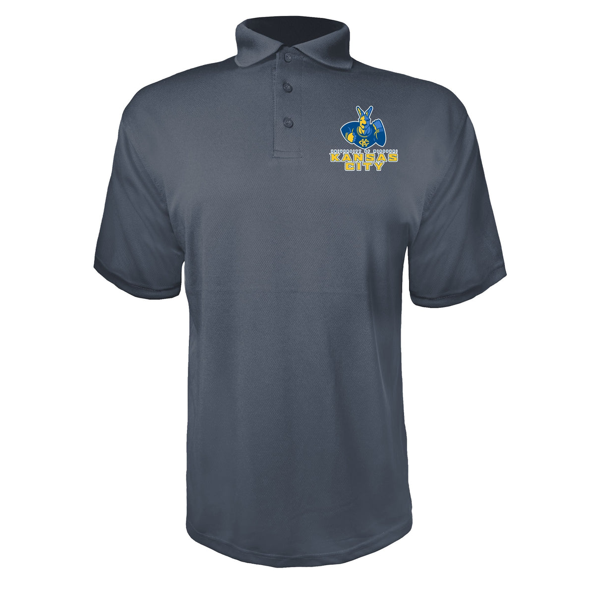 UMKC Kangaroos Charcoal polyester polo