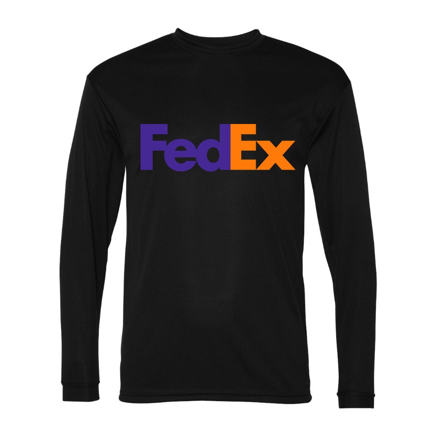 Men's FedEx Polyester Long Sleeve T-Shirt - Black