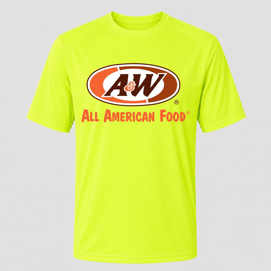 Men's A&W Performance T-Shirt - Safety Green