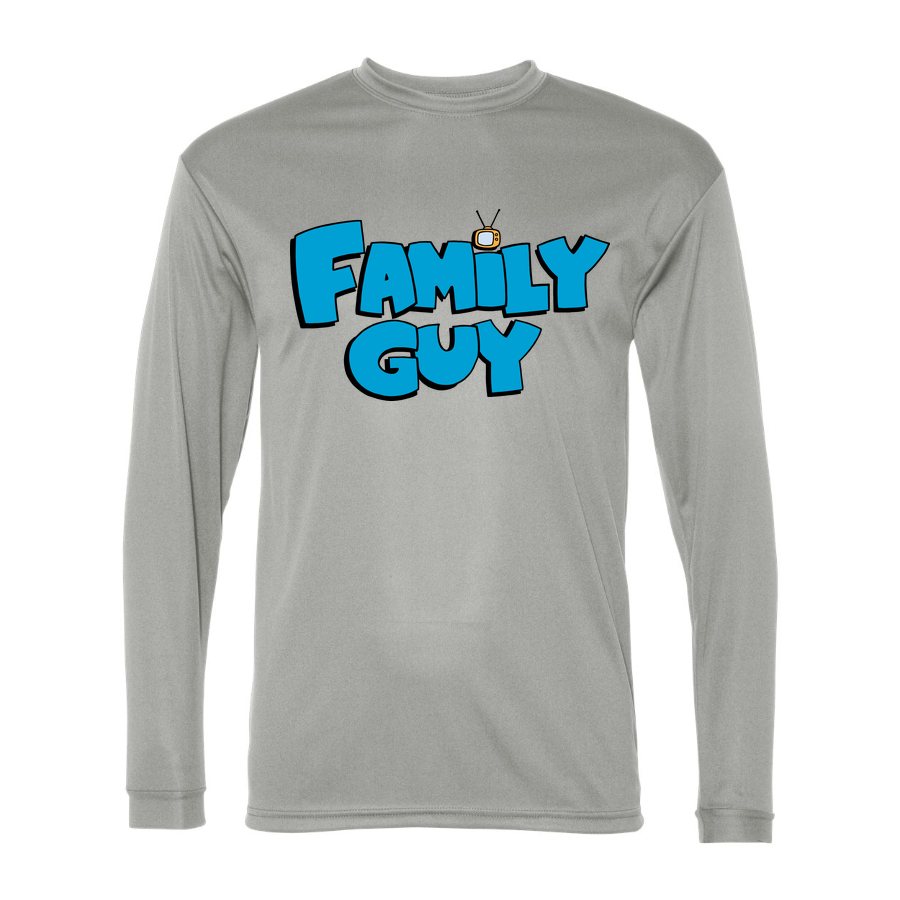 Men's Family Guy Polyester Long Sleeve T-Shirt - Silver