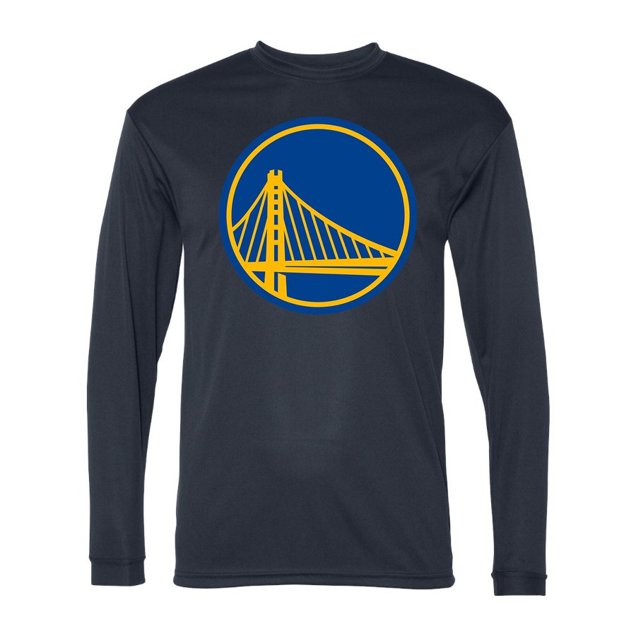 Men's Golden State Warriors Polyester Long Sleeve T-Shirt - Navy