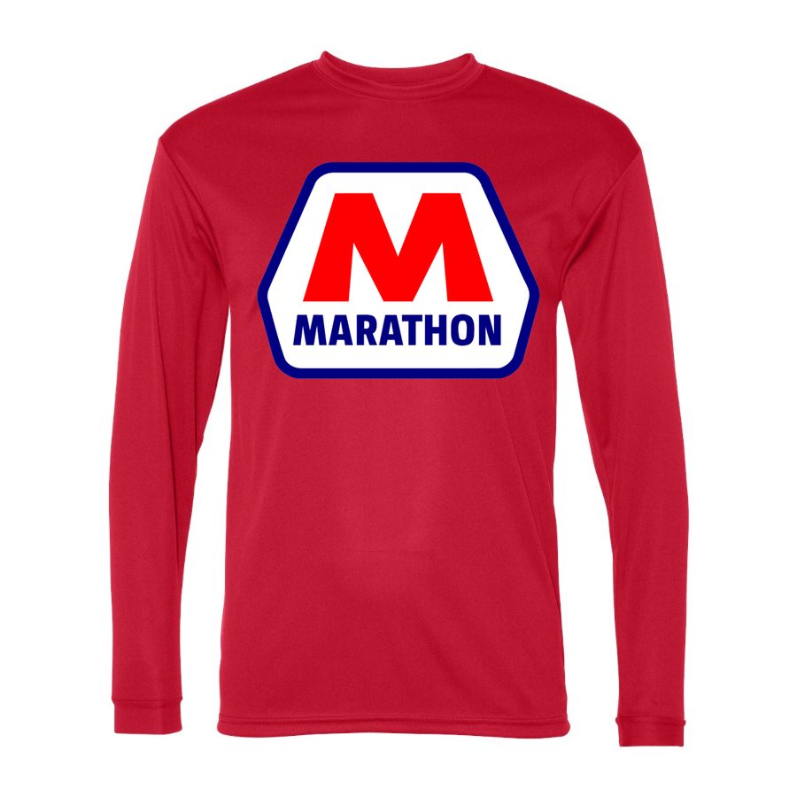 Men's Marathon Polyester Long Sleeve T-Shirt - Red
