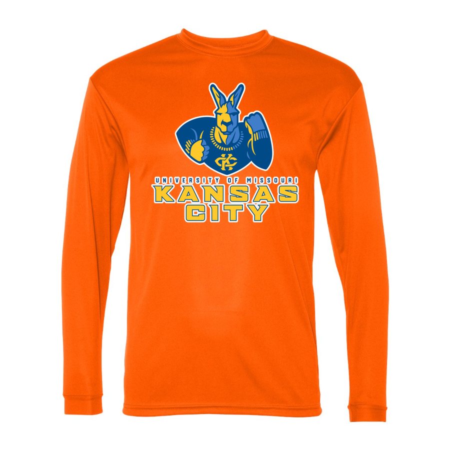 Men's UMKC Kangaroos Polyester Long Sleeve T-Shirt - Safety Orange
