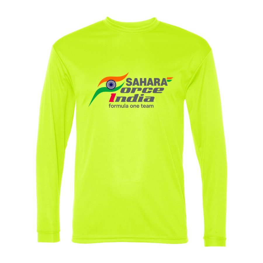 Men's Sahara Force India Formula One Team Polyester Long Sleeve T-Shirt - Safety Yellow